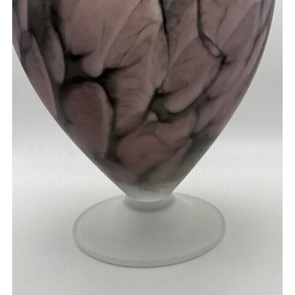 Vintage Tarnowiec Handblown Art Glass Reverse Paint Vase Poland 12.25